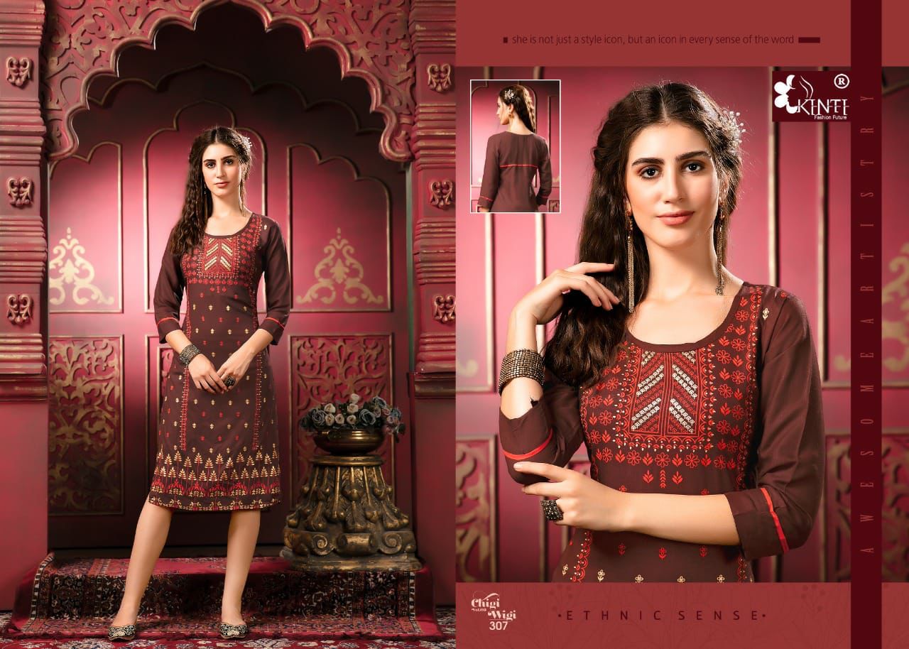Kinti Chigi Wigi 3 Fancy Casual Wear Rayon Designer Printed Kurti Collection